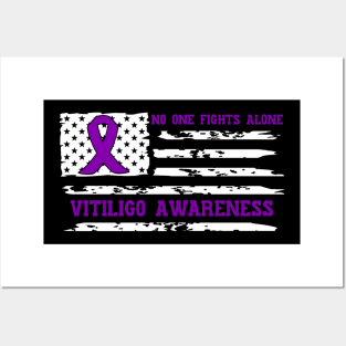 No One Fights Alone Vitiligo Awareness Posters and Art